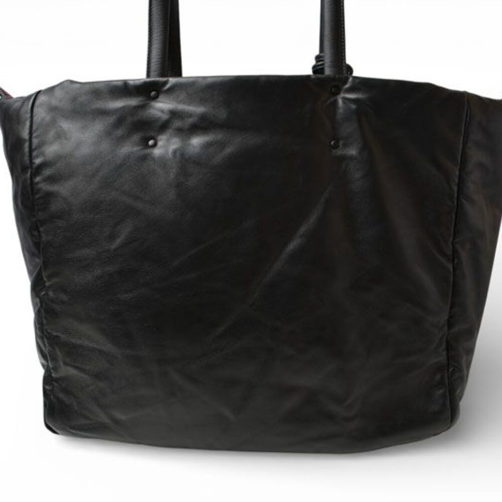 Prada Tote Logo Leather Black Pink - Picture 4 of 13